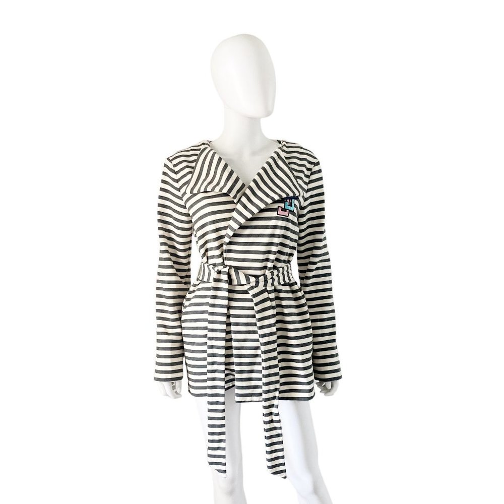 4.10 Boutique 1938 Collection Jack and Jill Striped Cardigan Wrap Sweater Large